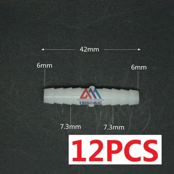12 pieces6mm Tiesiai Jungtis Plastikiniai Montavimo PE Plastiko, Silikono Žarnų iš PVC Vamzdžio Jungtis Stalius Montavimo Akvariumo Bakas
