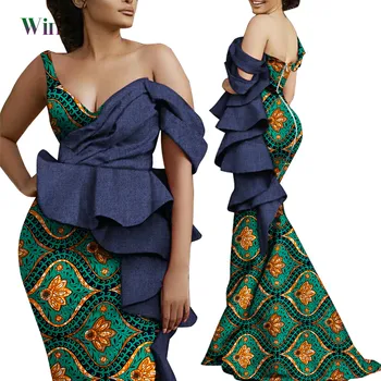 Afrikos Suknelės Moterims, Elegantiškas Maxi Ilgas Backless Undinė Suknelės Afrikos Moterų Boubou Dashiki Šalies Drabužių WY5851