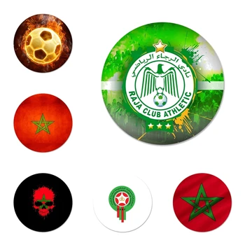 58mm Maroko futbolo futbolo Piktogramos Smeigtukai Ženklelis Apdailos Sagės Metalo Emblemos Kuprinė Apdaila