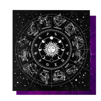 12 Žvaigždynų Taro Kortų Staltiesė Aksomo Altoriaus Medžiaga Stalo Žaidimas Likimo Astrologija Būrimą Kortelės Trinkelėmis Raganavimas Prekes