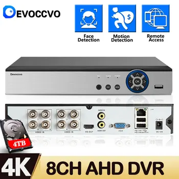 8CH 4K HAINAUT DVR AI H. 265 Hibridas 8 Megapikselių Skaitmeninis Vaizdo įrašymo įrenginys NVR už 2MP, 4MP 5MP 8MP HAINAUT/TVI/CVI/XVI/IP Kameros