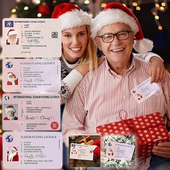 1PC Kūrybos Santa Claus Skrydžio Licencijos Kalėdų Išvakarėse Vairuotojo Pažymėjimą Kalėdos Dovanų Kortelės, Vaikams, Vaikas, Kalėdų Eglutės Puošimas