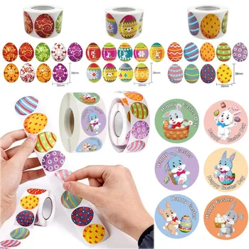 500pcs Velykų Kiaušinių Lipdukai Vaikams Easter Bunny Kiaušiniai Lipdukus Velykų Dieną Šalies Apdaila Sienos Langą Šalies Prekių Krepšys Dovanų